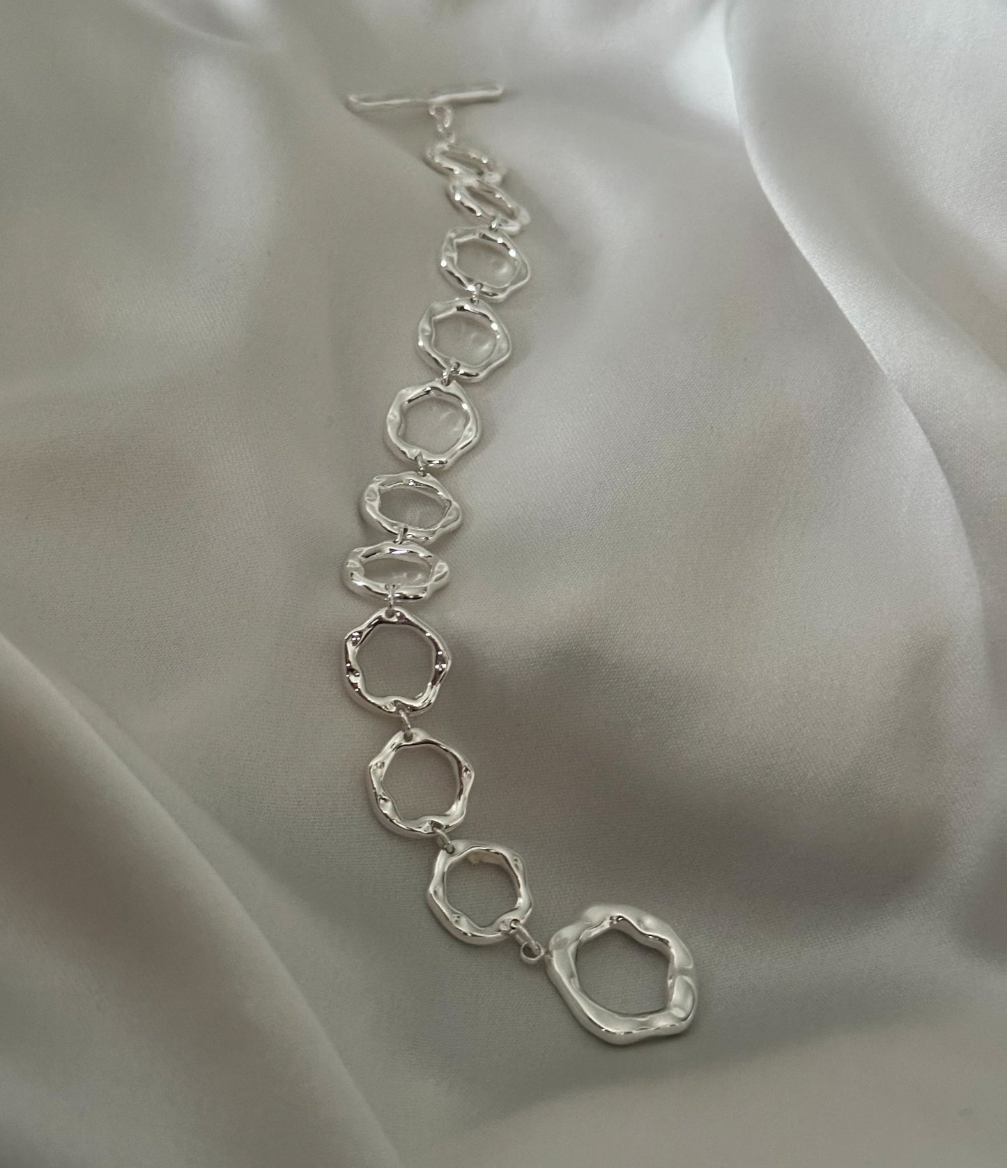 Halo bracelet 925 sterling silver bracelet irregular circles