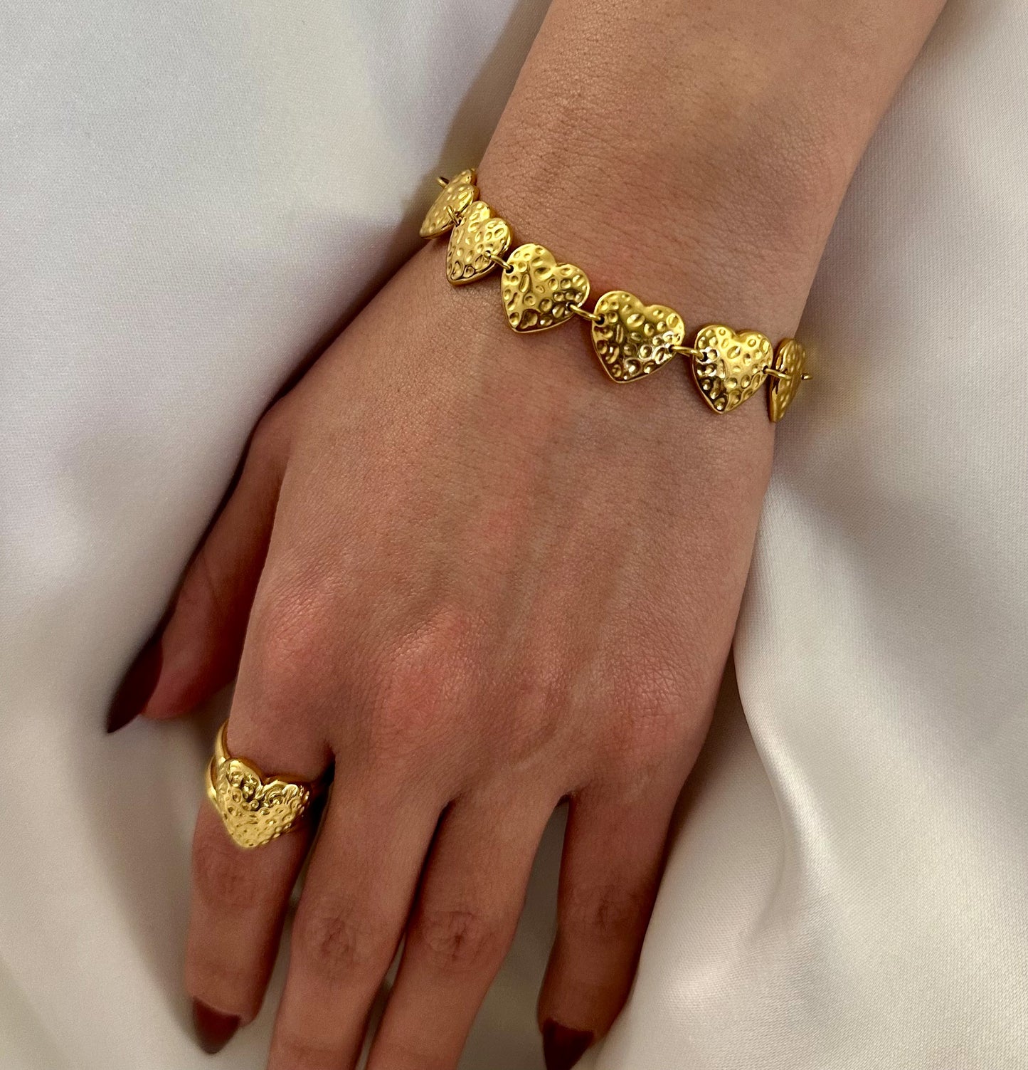 Strawberry Hearts Bracelet (Gold)