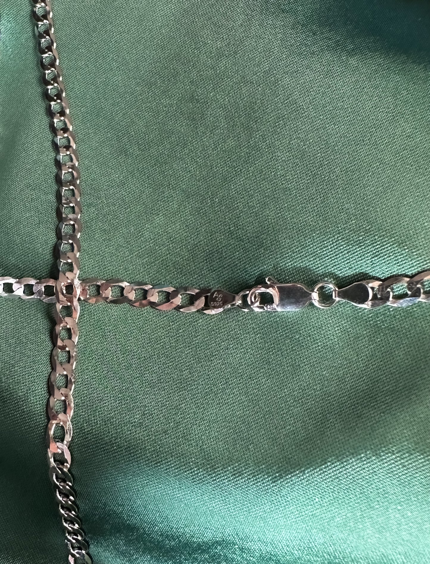 Cuban Chain Necklace AlterEgo, 925 Sterling Silver, Front View, S925