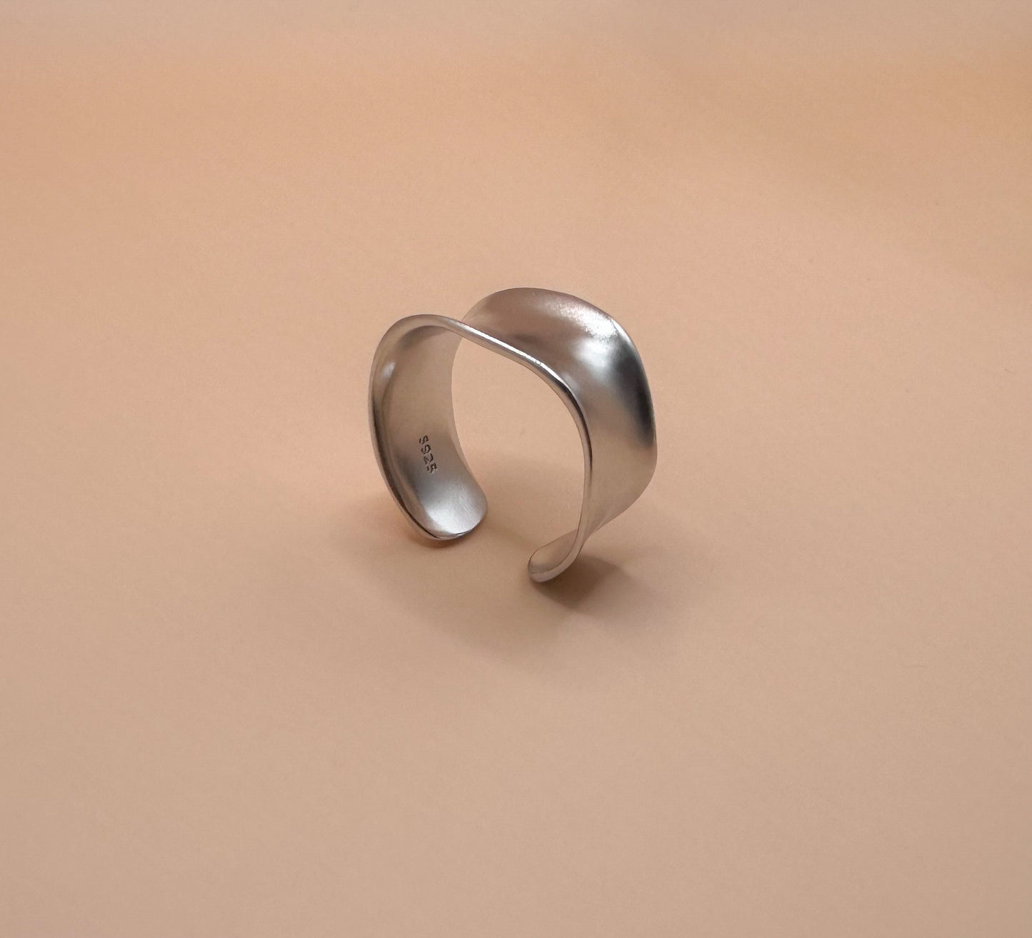 Chunky Adjustable AlterEgo Ring, 925 Sterling Silver, Front View. S925
